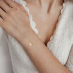 MONOZO Gold Initial Bracelets for Women Girls, Dainty 14K Gold Filled Layered Beaded Letter Initial Bracelet Personalized 26 Alphabet Disc Monogram Charm Bracelet Jewelry Gifts for Girls - Image 5